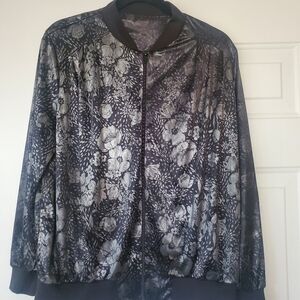 Vtg Lori Of California Bomber Jacket Top Metallic Size M/L
